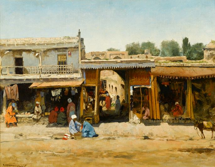 Sergei Ivanovich Svetoslavsky - Oriental Market Scene  | MasterArt